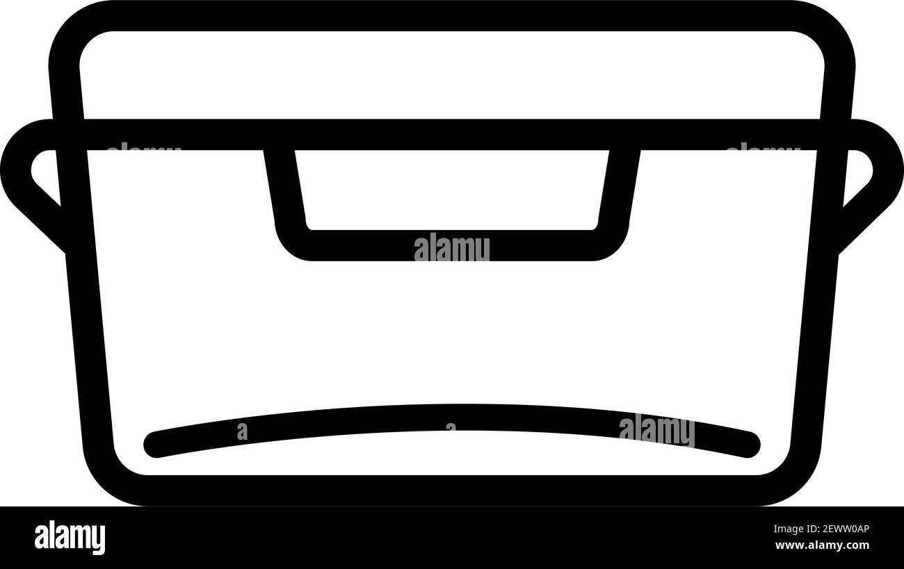 Icône simple de contour de la boîte à lunch. Illustration du vecteur d'icône de la boîte à lunch pour la conception de sites Web isolée sur blanc Illustration de Vecteur