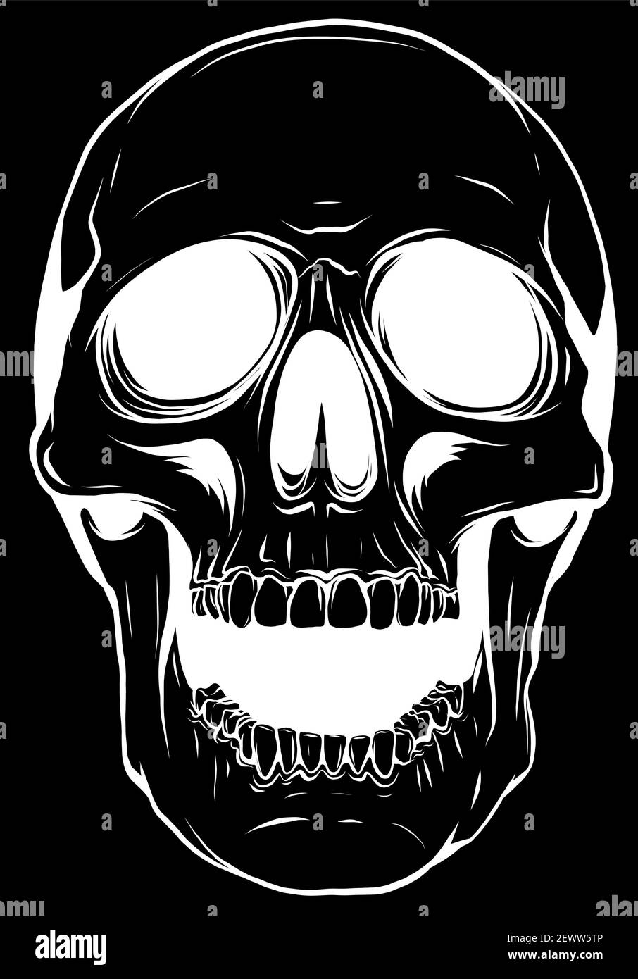 Silhouette crâne rouge réaliste. Illustration vectorielle pour concepteur sur fond blanc. Illustration de Vecteur