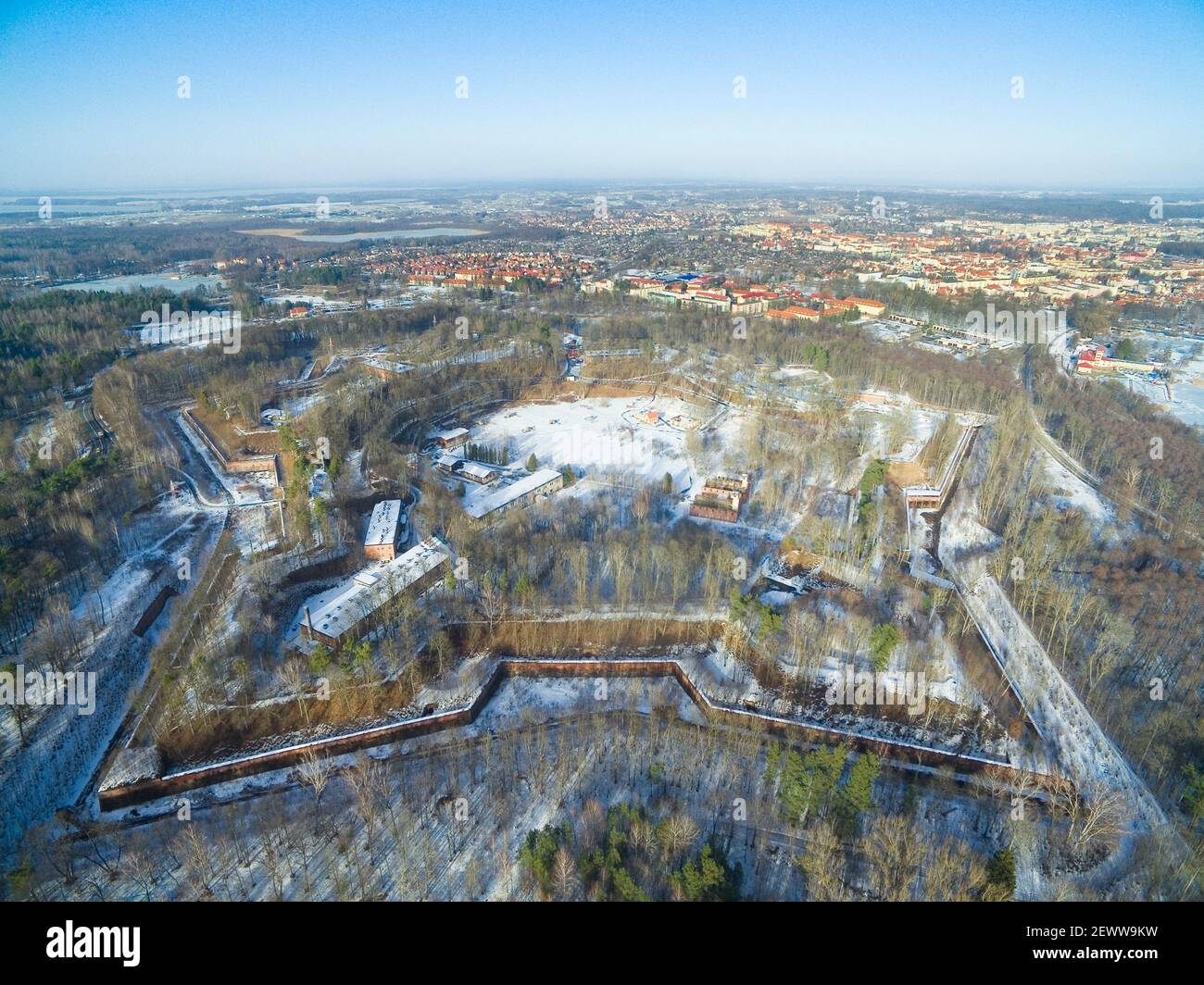 Forteresse de Boyen prussien en forme d'étoile à Gizycko, Pologne (ancienne Loetzen, Prusse orientale) Banque D'Images
