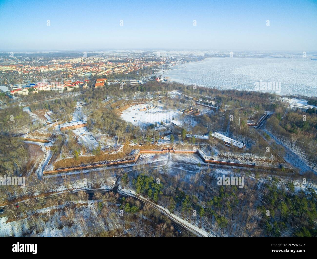 Forteresse de Boyen prussien en forme d'étoile à Gizycko, Pologne (ancienne Loetzen, Prusse orientale) Banque D'Images