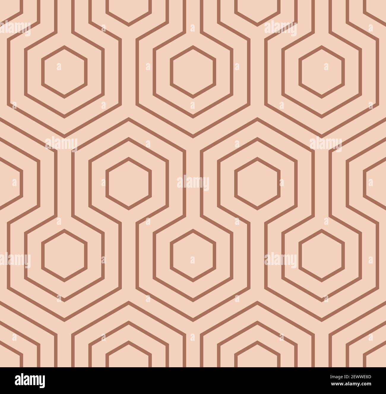 Répétition géométrique linéaire sans couture. Arrière-plan abstrait de la figure hexagonale. Papier d'emballage pastel et texture textile Illustration de Vecteur