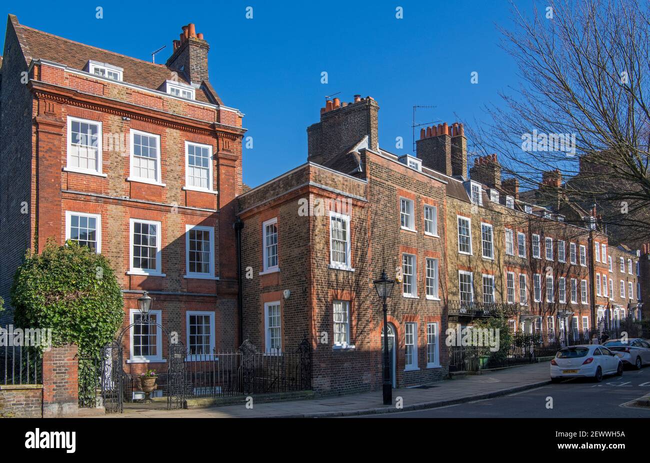 Church Row maisons du XVIIIe siècle Hampstead nord de Londres Angleterre Banque D'Images