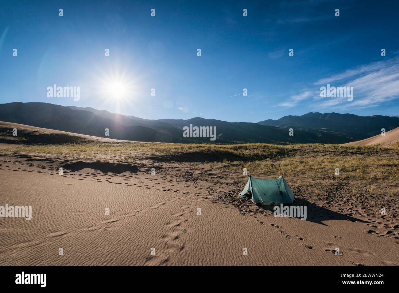 Camping dans les dunes, Colorado Banque D'Images