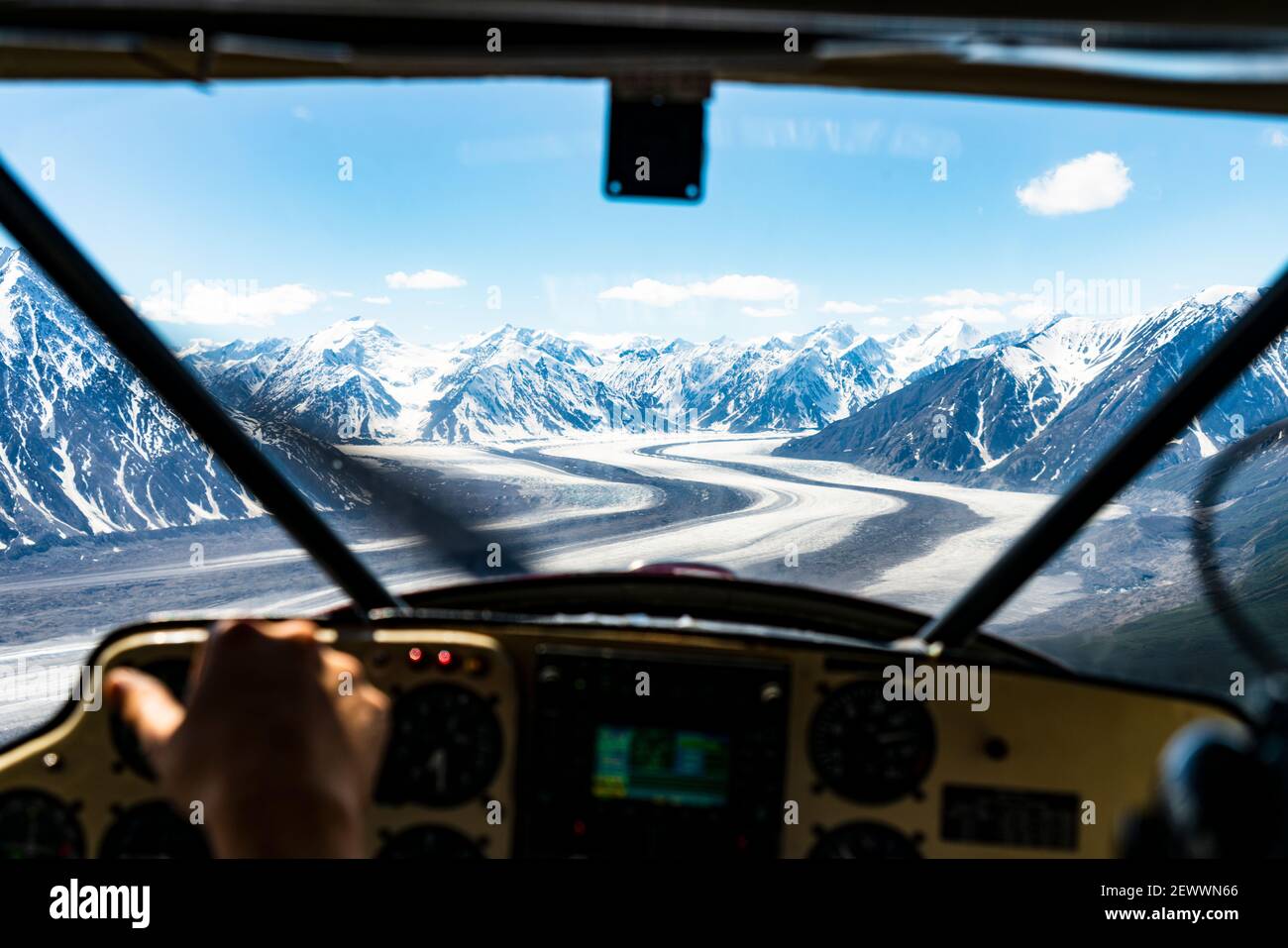 Vol vers le mont Logan dans le territoire du Yukon Banque D'Images
