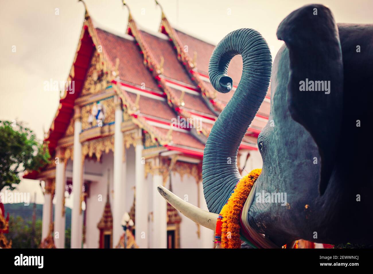 Visite d'un temple bouddhiste en Thaïlande. Banque D'Images