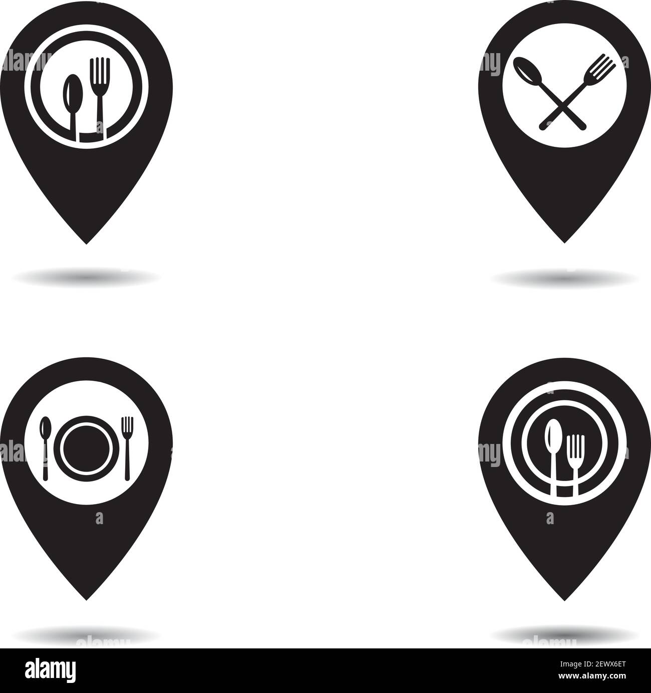 Point de localisation Banque d'images noir et blanc - Alamy