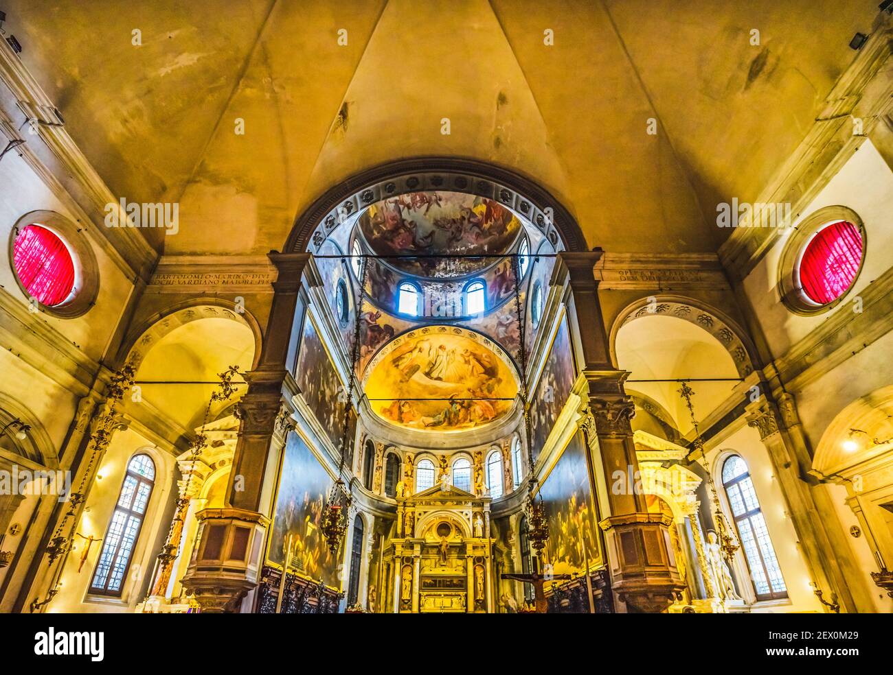 Église de San Roch Chiesa San Rocco Basilique Dôme autel Venise Italie. Église terminée au milieu des années 1700. Banque D'Images