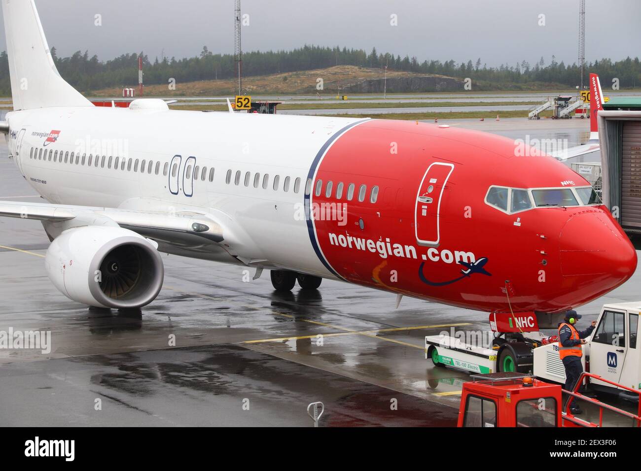 GOTHENBURG, Suède - août 28, 2018 : Norwegian Air Shuttle Boeing 737 à Göteborg Landvetter airport en Suède. C'est le 2ème aéroport en sw Banque D'Images