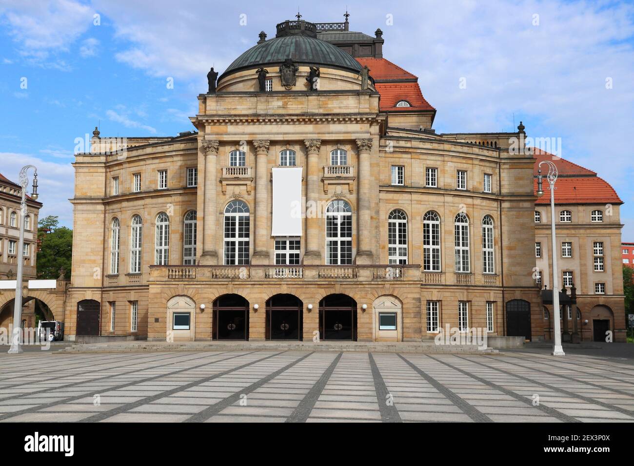 Ville de Chemnitz, Allemagne. Opéra et théâtre (Opernhaus). Banque D'Images