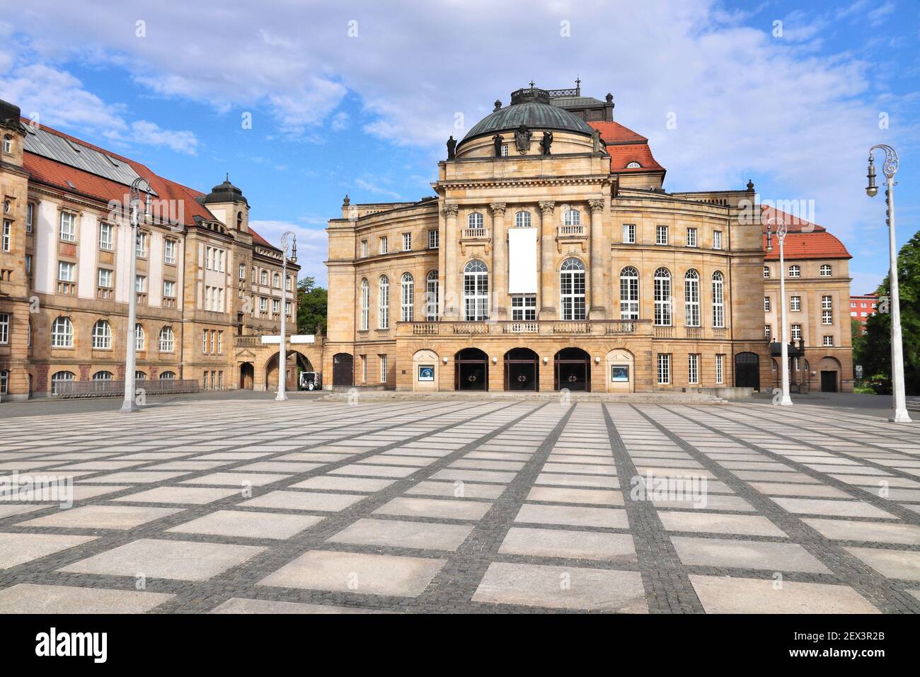 Ville de Chemnitz, Allemagne. Opéra et théâtre (Opernhaus). Banque D'Images
