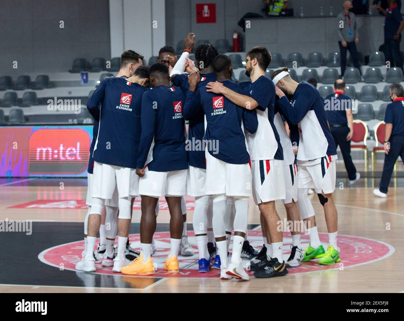 Podgorica, Monténégro. 20 février 2021. L'équipe de France est prête pour le match. Crédit : Nikola Krstic/Alay Live News Banque D'Images