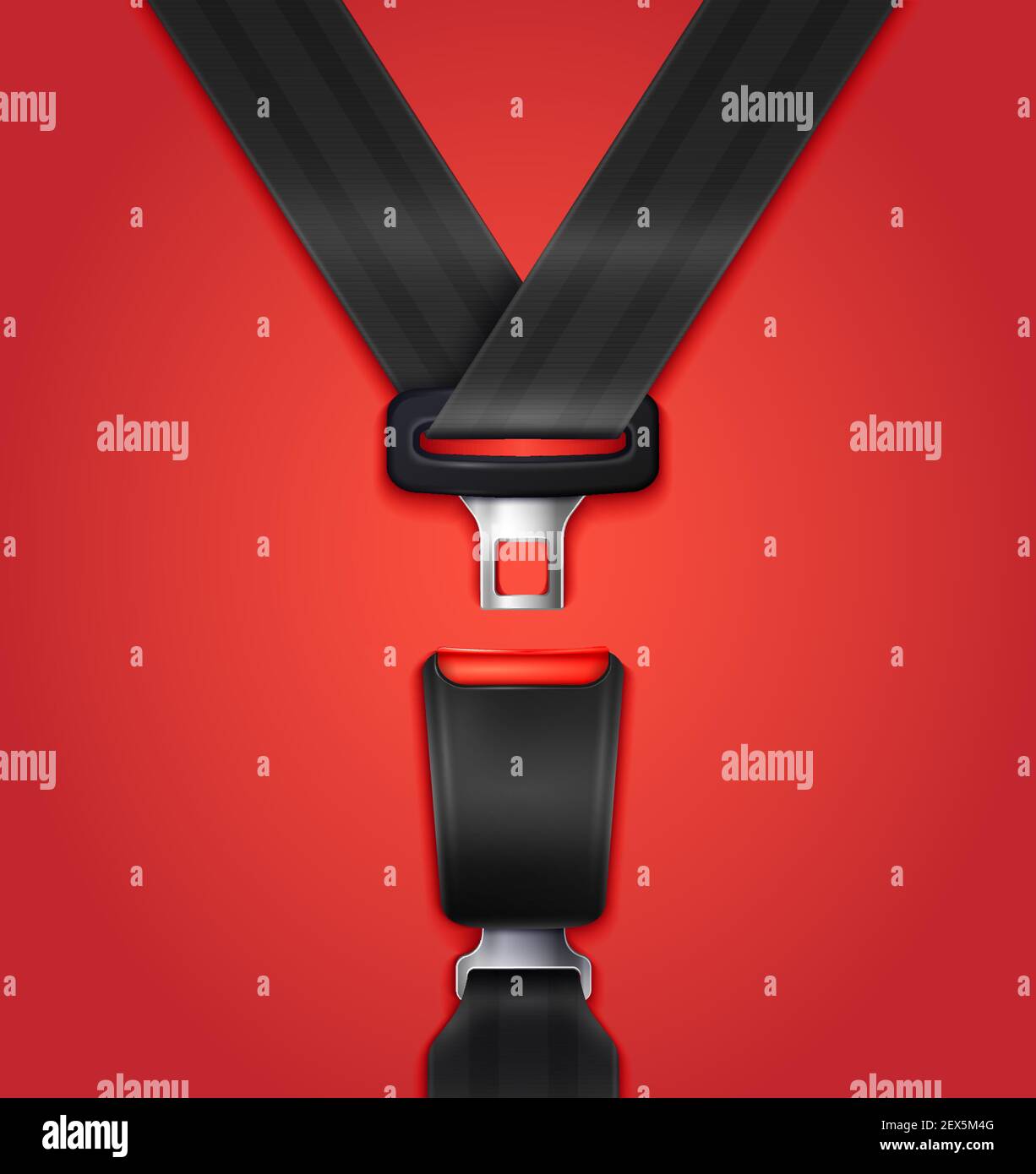 Ceinture de sécurité passager à enrouleur réaliste avec attache et sangle  noire sur l'illustration vectorielle d'arrière-plan rouge Image Vectorielle  Stock - Alamy