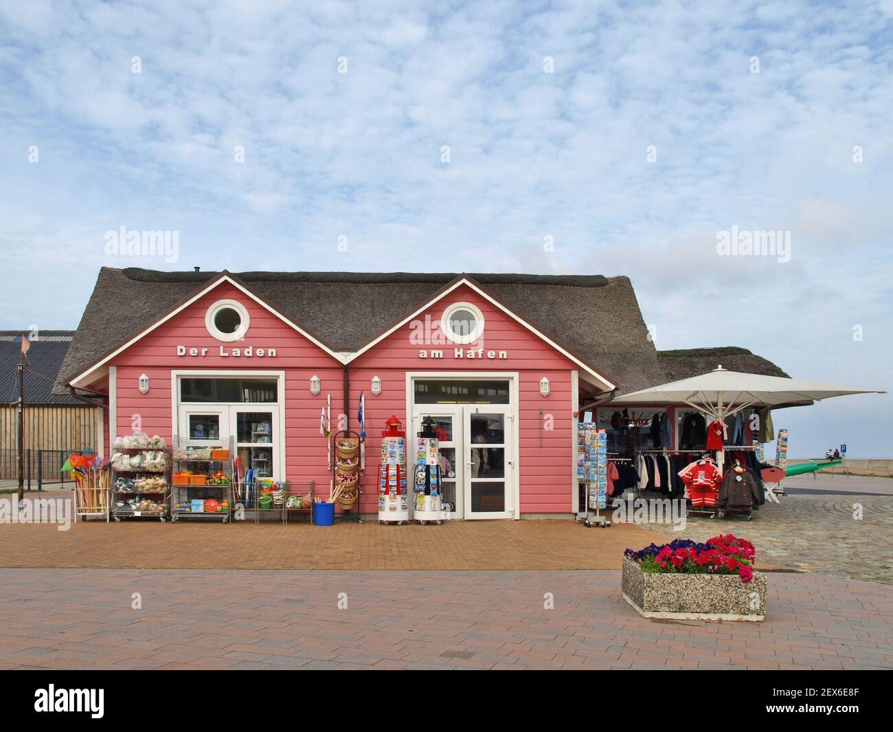 Boutique de souvenirs dans le port de List, Allemagne Banque D'Images