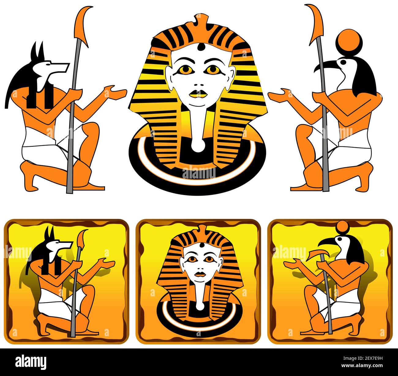 Carreaux dieux égyptiens Banque D'Images