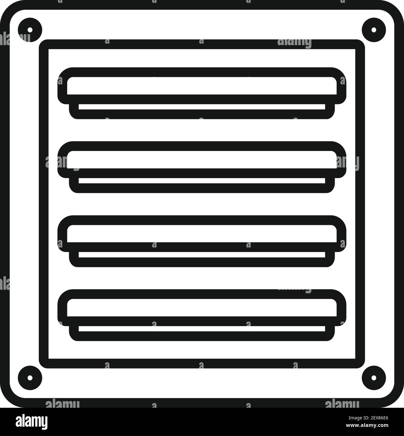 Icône de ventilation en métal, style contour Illustration de Vecteur