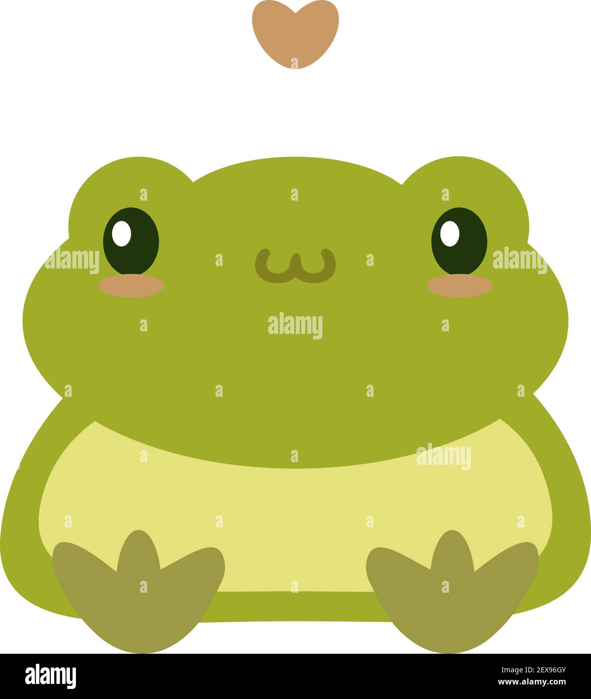 Illustration vectorielle vert mignon grenouille main. Crapaud puérile souriant. Style dessin animé plat. Illustration de Vecteur