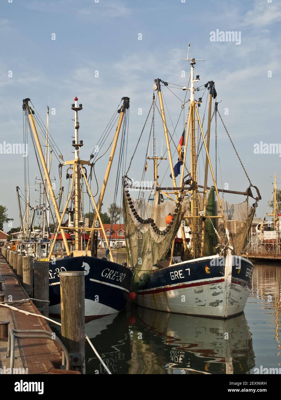 Bateaux à crevettes à Buesum, Allemagne Banque D'Images