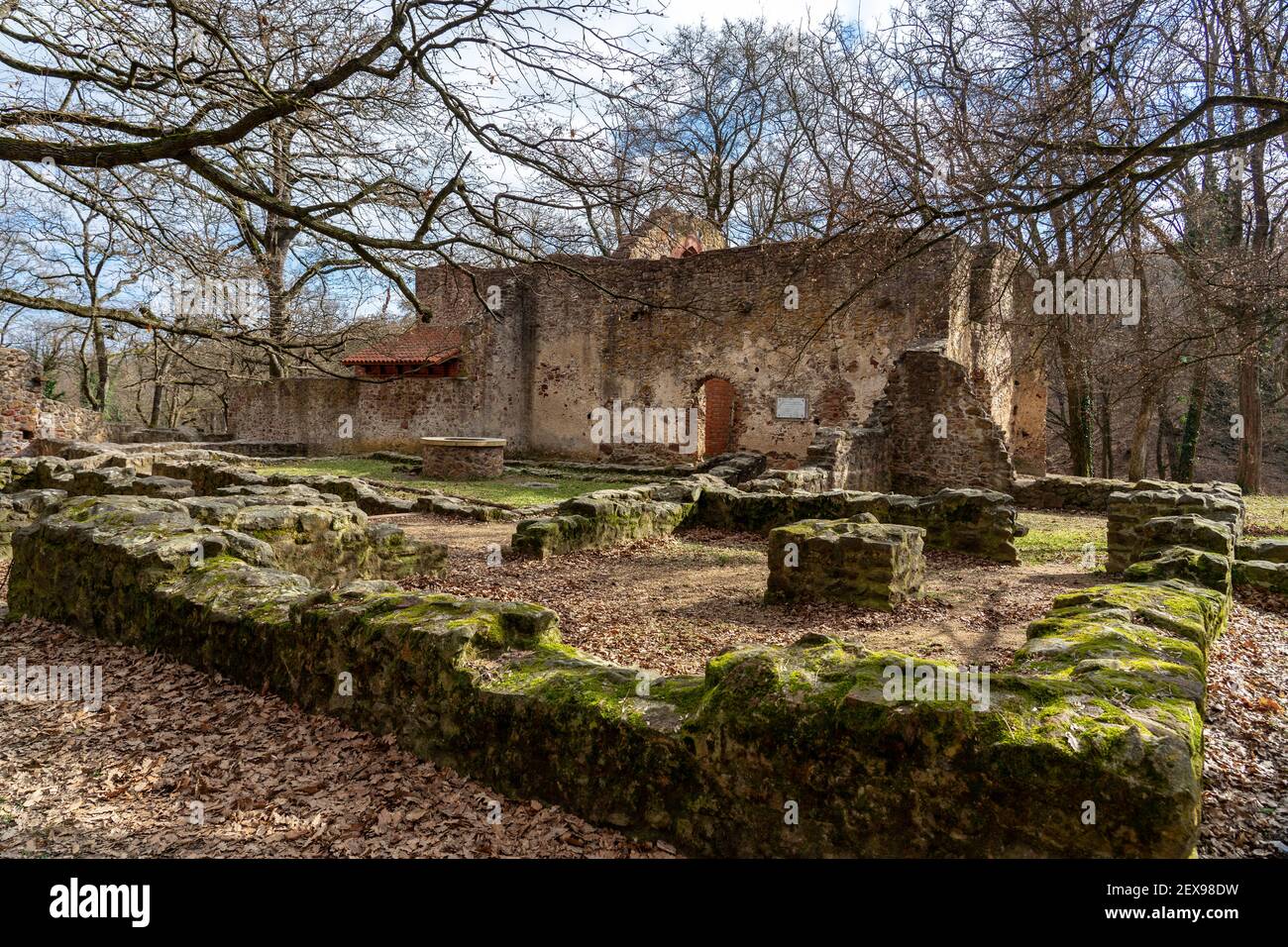 Monastère Pauline ruine sur le sentier de randonnée hongrois près de Badacsony à Salfold . Banque D'Images