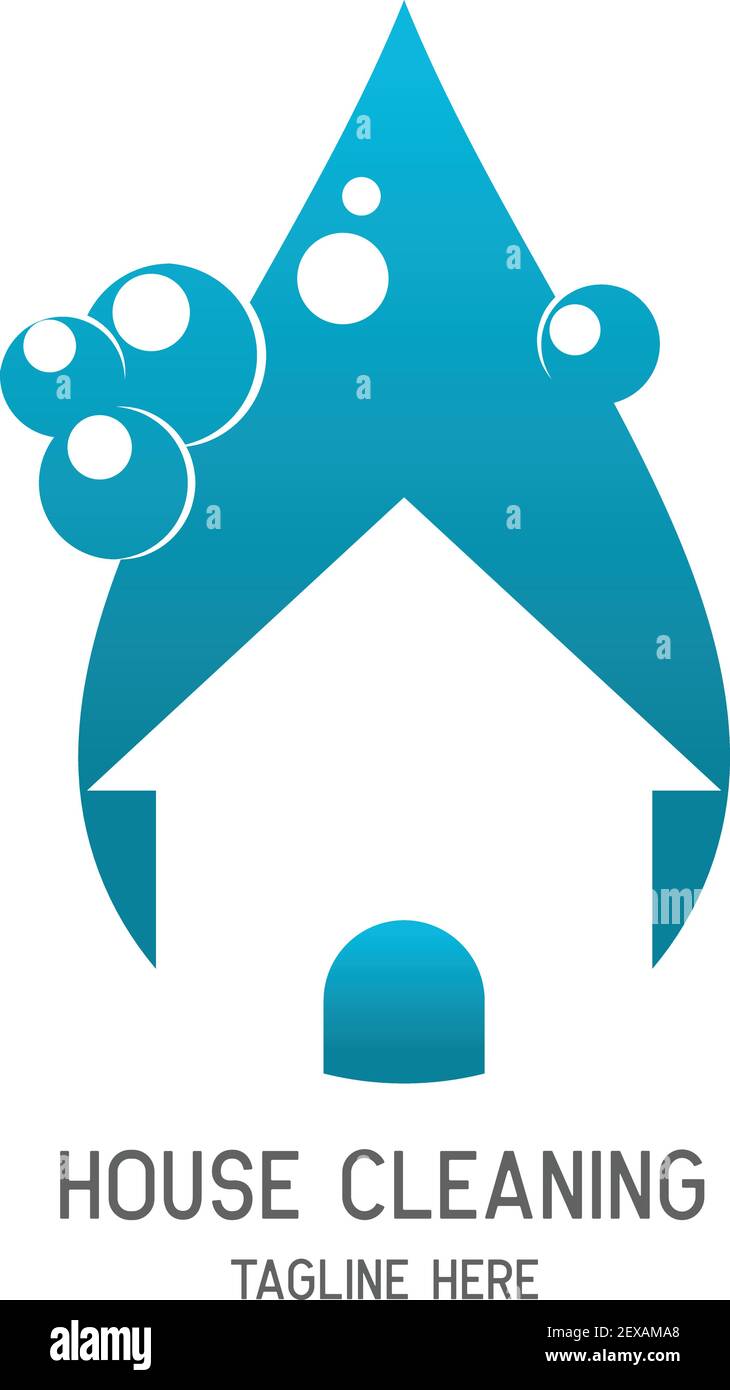 logo du service de nettoyage avec espace de texte pour votre slogan, slogan, illustration vectorielle Illustration de Vecteur