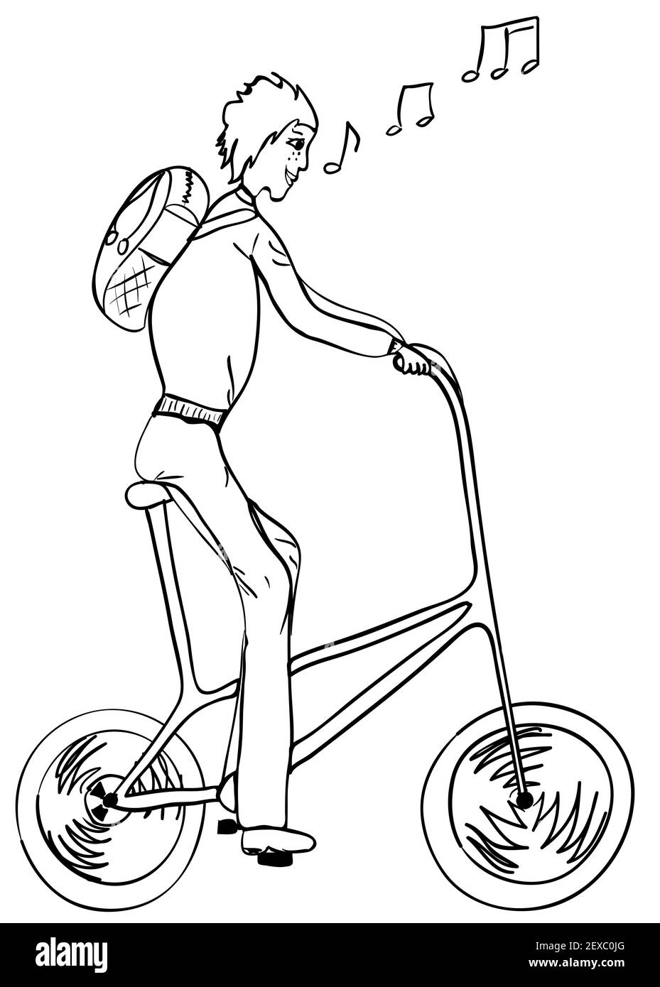 Funny, haute, chant cycliste. Banque D'Images