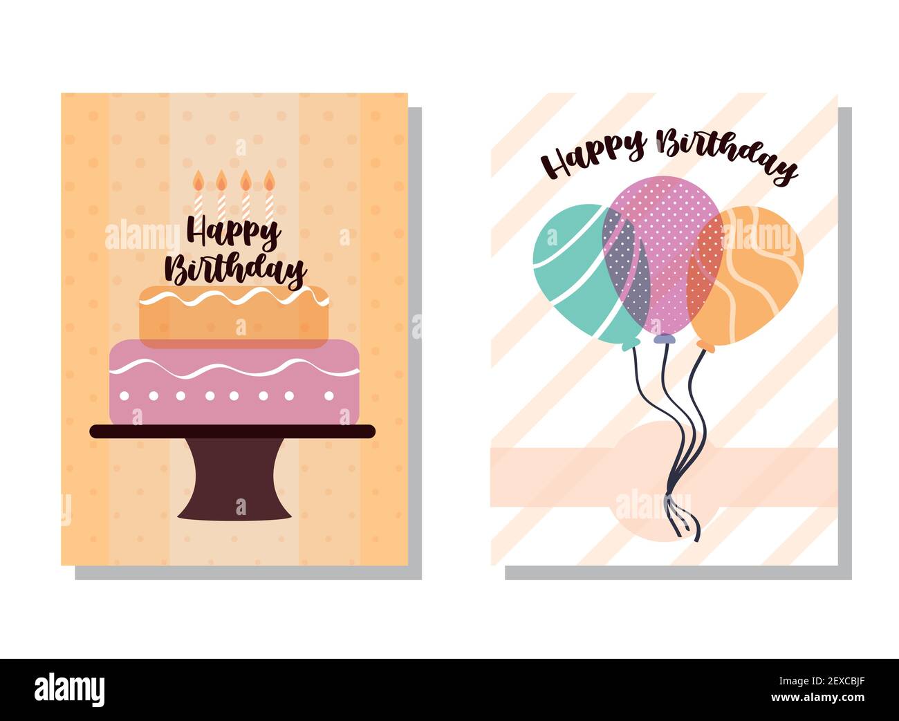 Anniversaire Gateau Ballons Cartes D Invitation Image Vectorielle Stock Alamy
