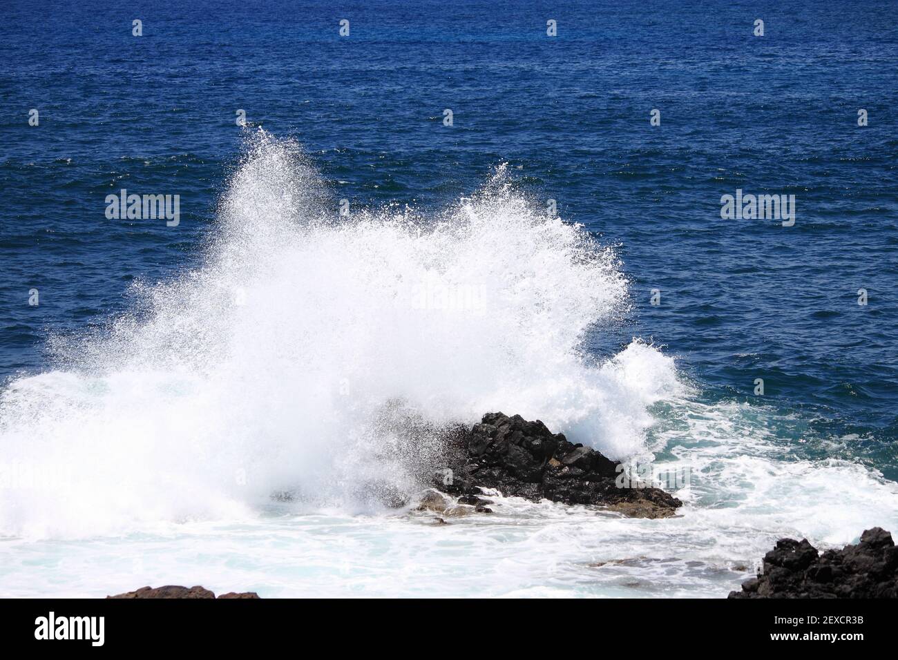 Les vagues de l'océan l'écrasement contre une falaise Banque D'Images