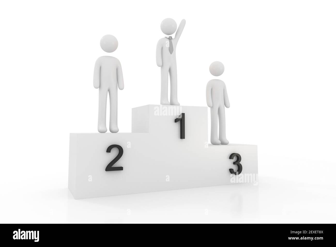 Exults d'homme d'affaires sur Podium Banque D'Images