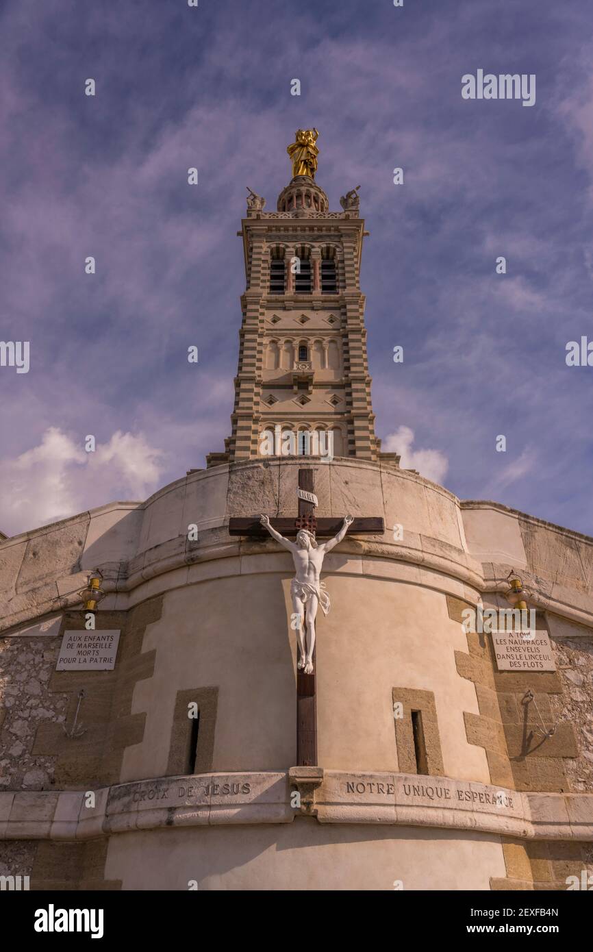 Église notre-Dame de la Garde à Marseille France. Banque D'Images