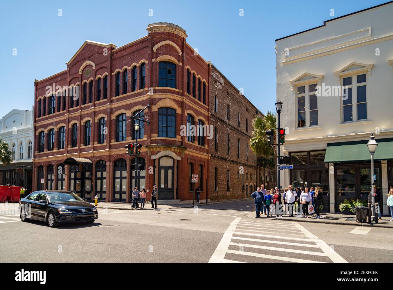 Le marché historique de Charleston City. En tant que l'un des plus anciens marchés publics du pays, les visiteurs trouvent plus de 300 entrepreneurs. Banque D'Images