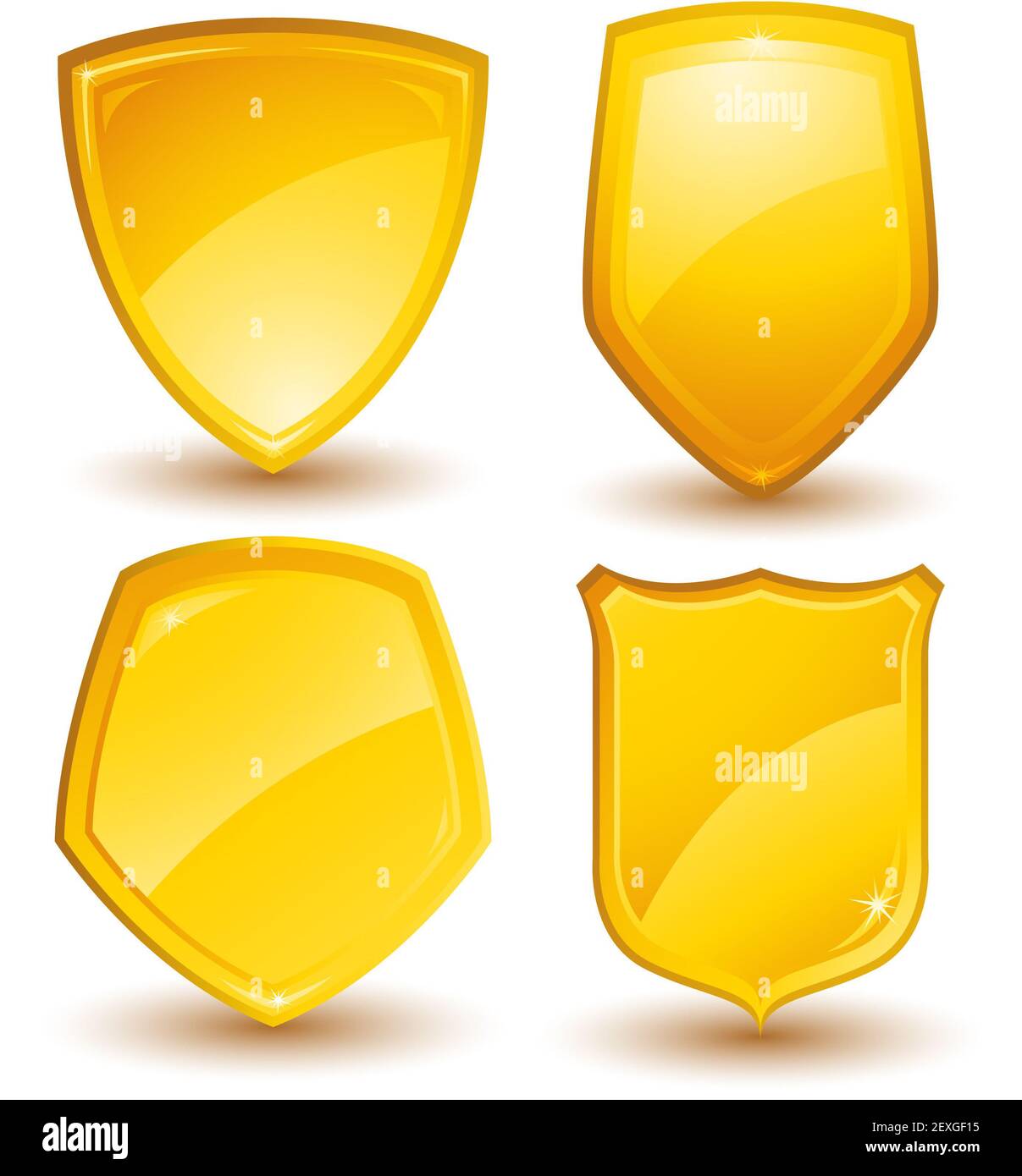 Boucliers d’or Banque D'Images