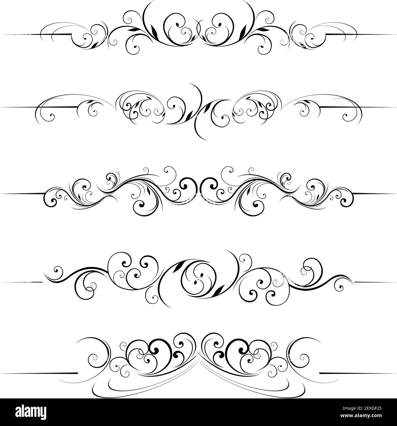 Coins ornés et diviseurs de la page Banque D'Images