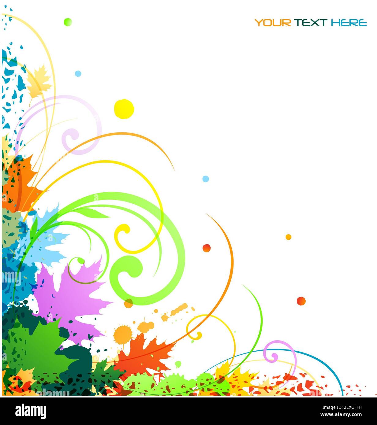 Faites défiler l'ornement floral forme Banque D'Images