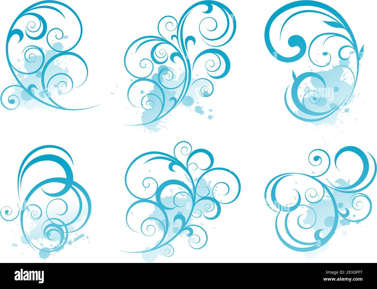 Faites défiler l'ornement floral forme Banque D'Images