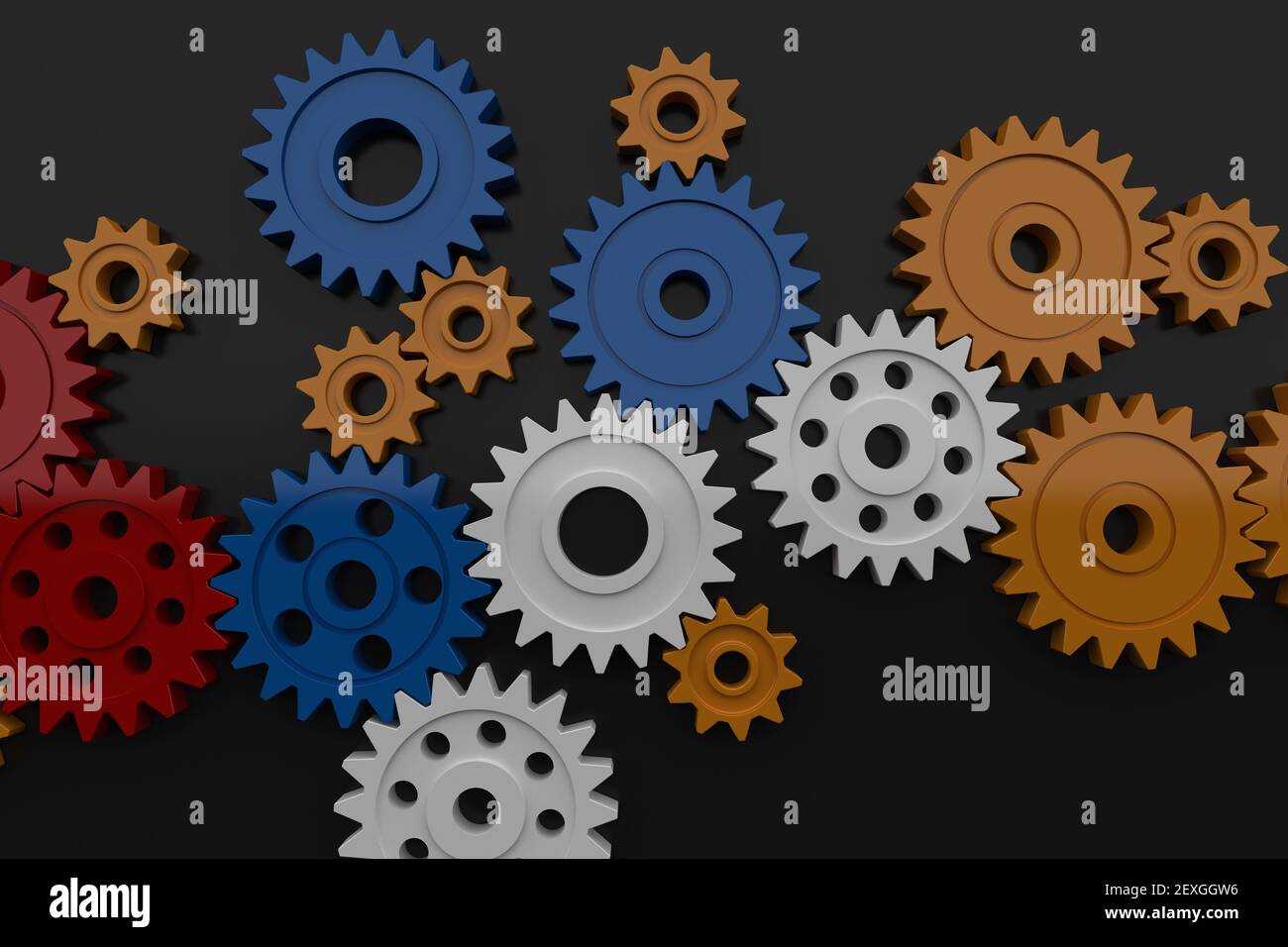 Engrenages en plastique colorés Banque D'Images