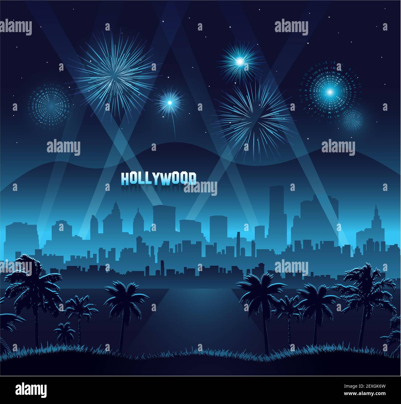 Célébration de fond de la première de film Hollywood Banque D'Images