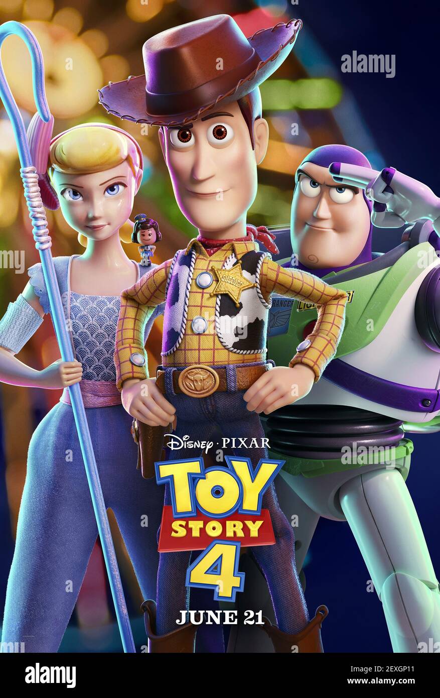 PEP,WOODY,LIGHTYEAR, TOY STORY 4, 2019 Banque D'Images