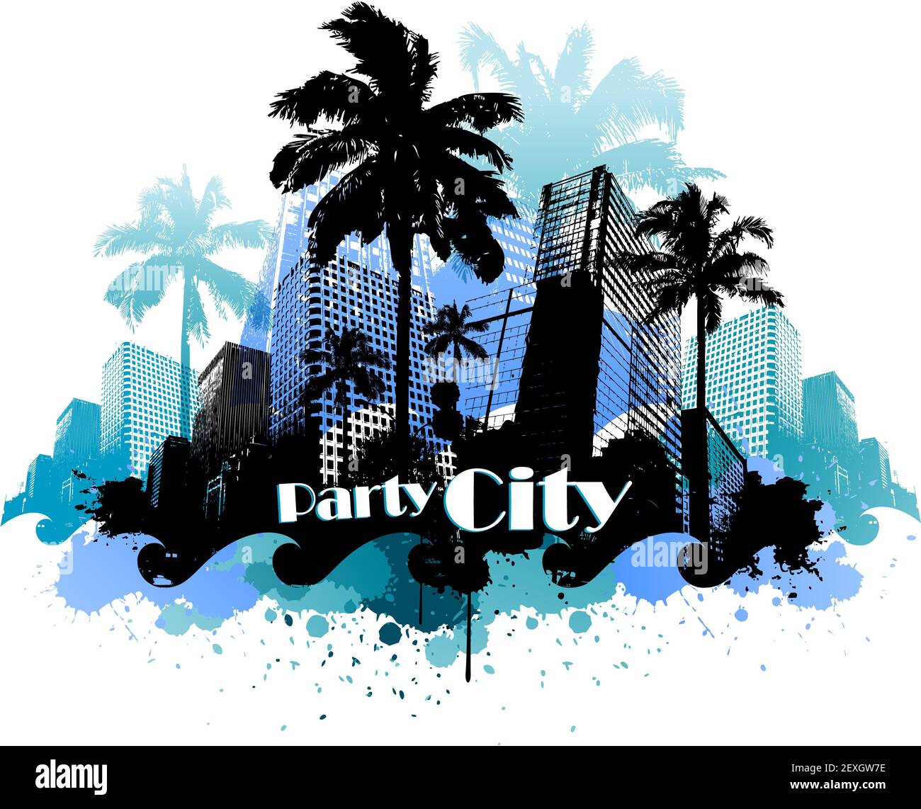 Ville tropicale de fête urbaine arrière-plan Banque D'Images