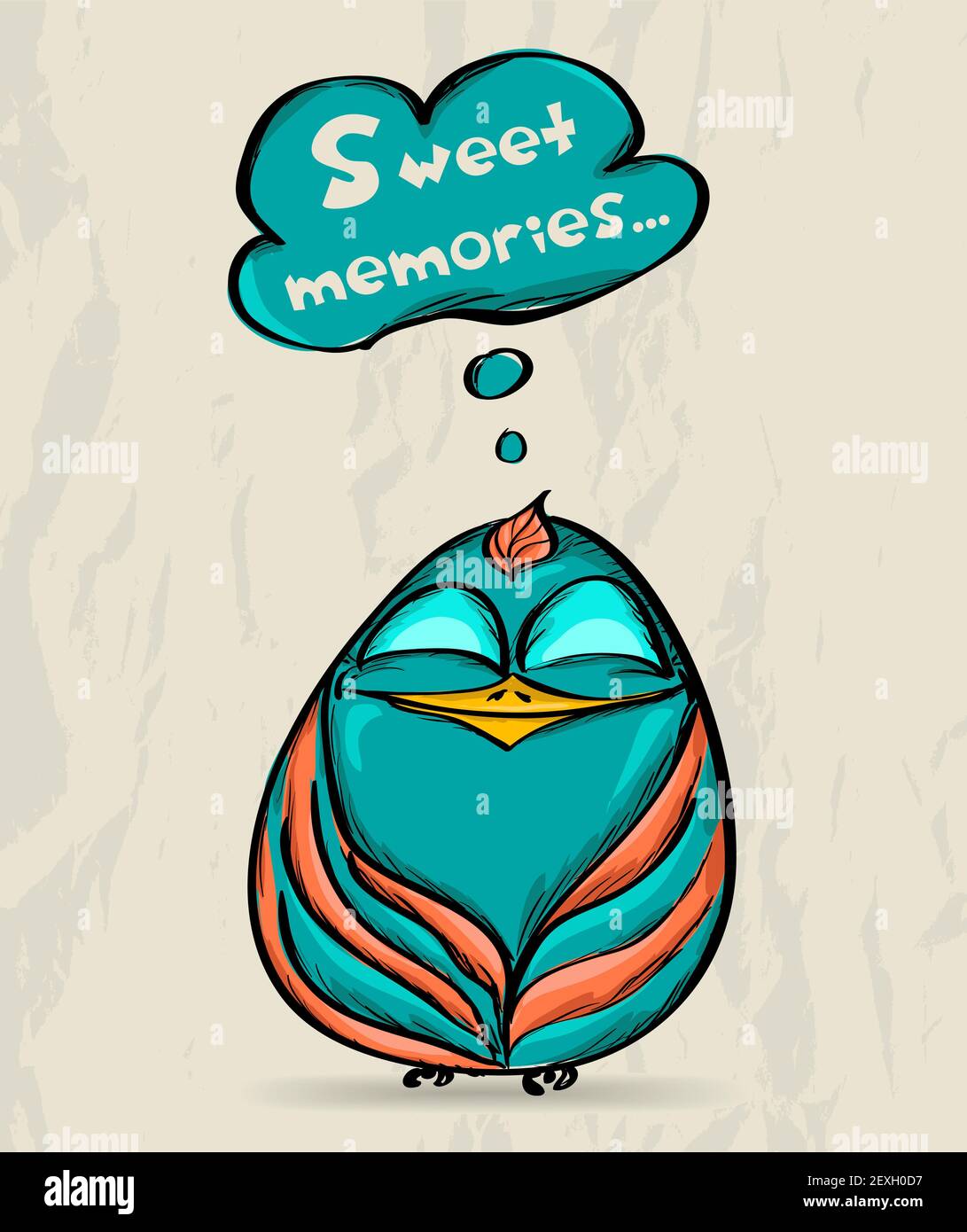 Avec l'affiche de funny bird. Banque D'Images