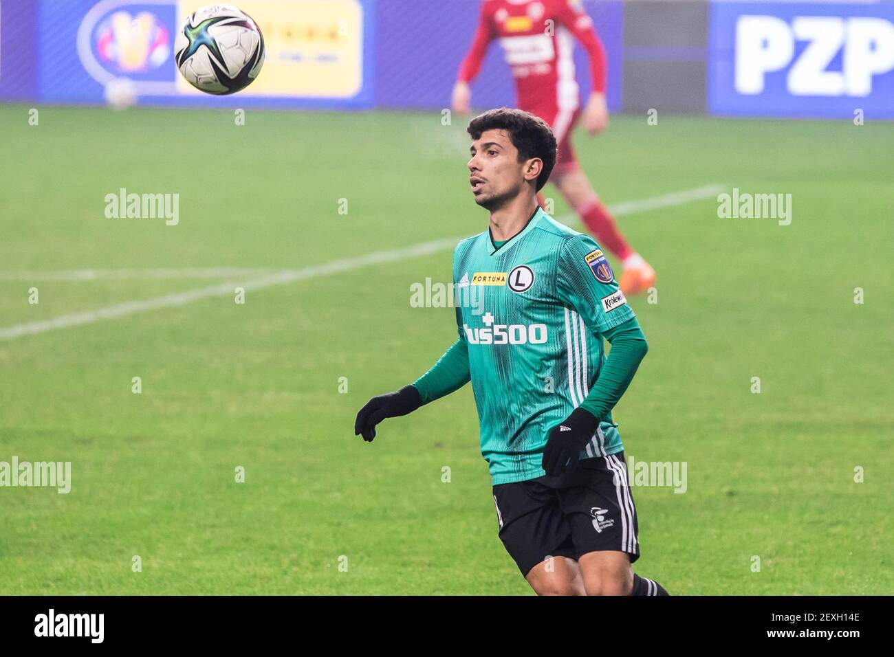 Andre Martins de Legia vu en action pendant le match quart de finale de la coupe polonaise de Fortuna entre Legia Warszawa et Piast Gliwice au stade municipal de Maréchal Jozef Pilsudski Legia Warsaw. (Note finale; Legia Warszawa 1:2 Piast Gliwice) Banque D'Images