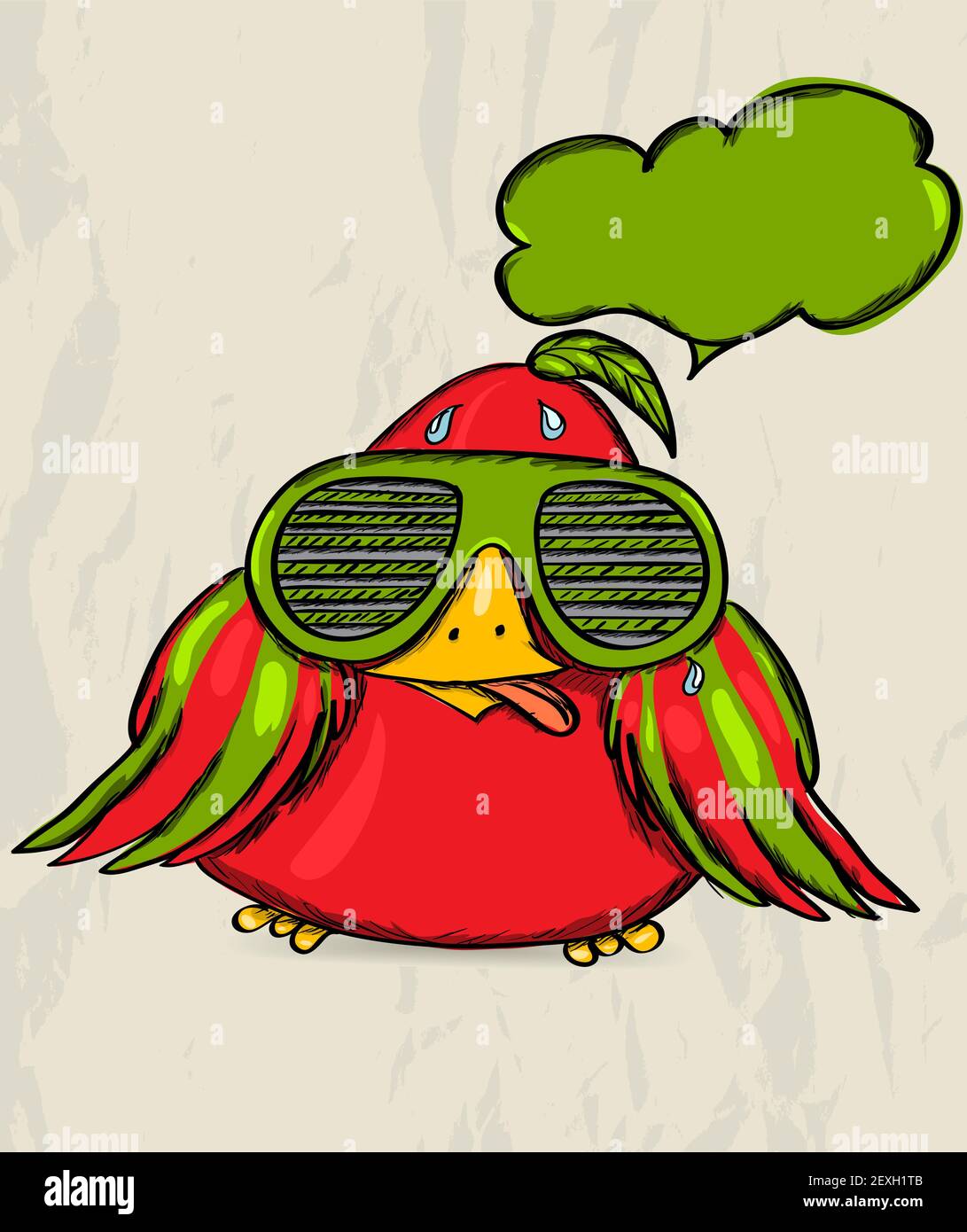 Avec l'affiche de funny bird. Banque D'Images