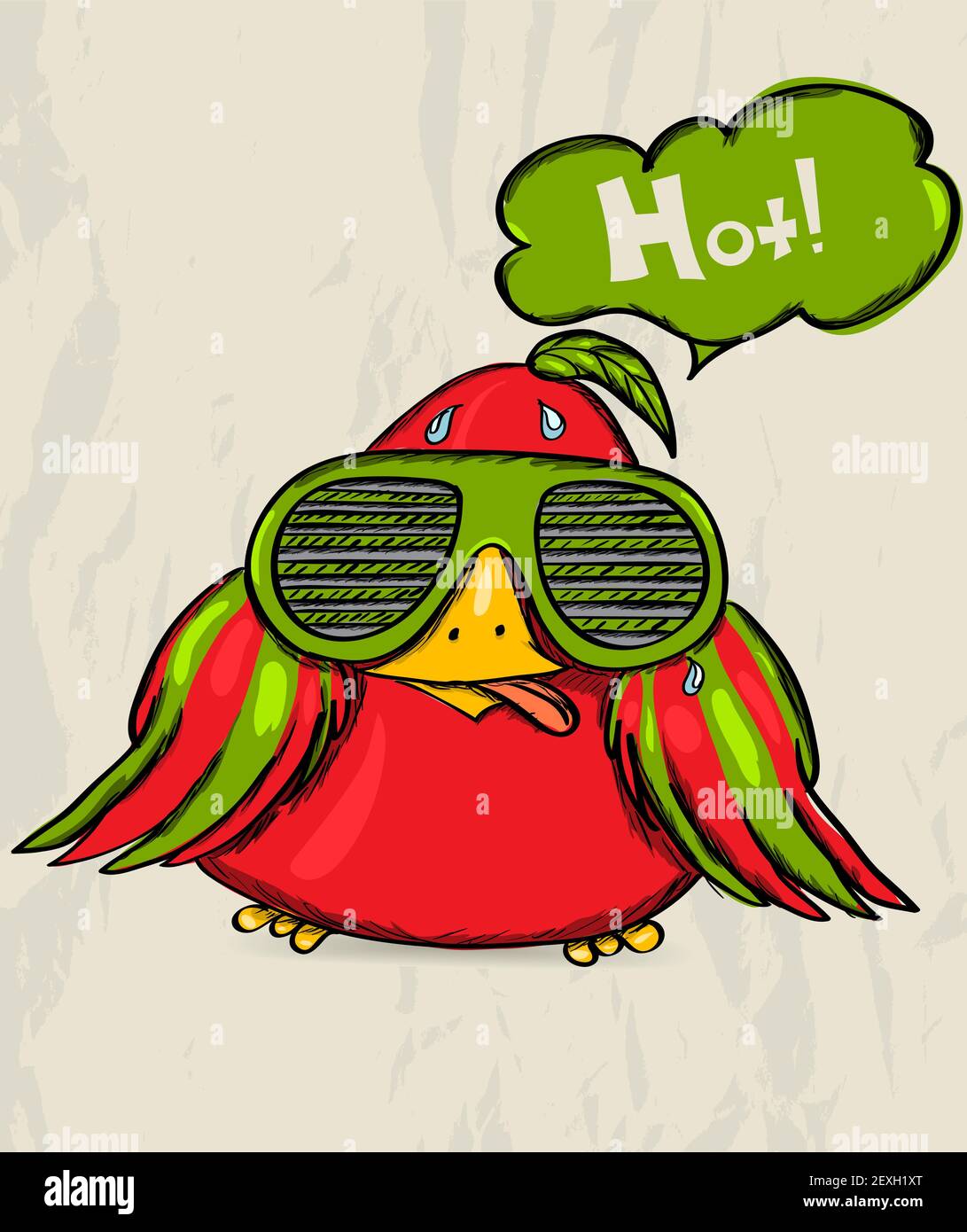 Avec l'affiche de funny bird. Banque D'Images