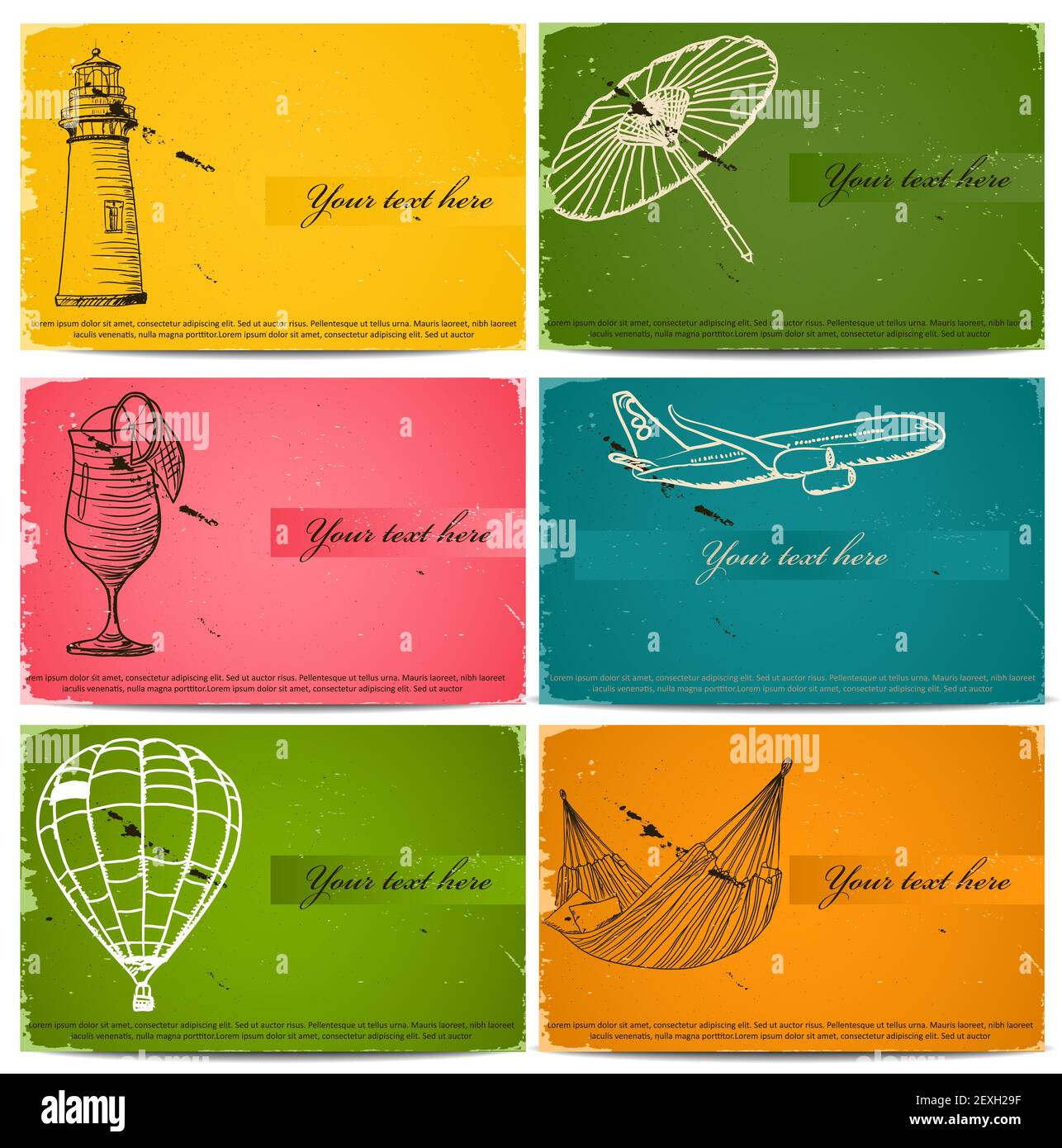 Carte de visite de voyage vintage Banque de photographies et d’images à