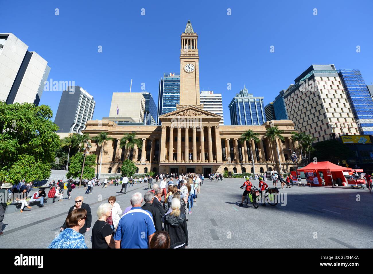 Hôtel de ville et tour de l'horloge de Brisbane. Banque D'Images