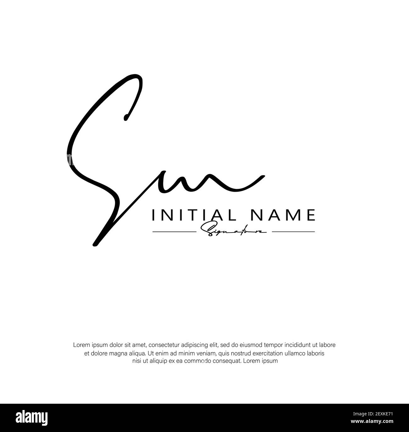 S M SM S W SW lettre initiale écriture manuscrite et logo de signature. Logo original du vecteur de beauté .mode, boutique, floral et botanique Illustration de Vecteur