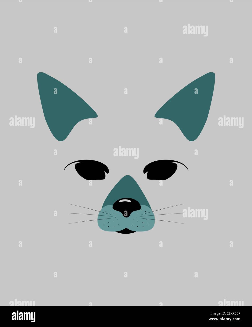 Logo Cat Face Icone De Chat De Dessin Anime Sur Fond Gris Adorable Visage D Animal Stylise Silhouette De La Tete Du Chat Illustration Vectorielle Conception Plate Image Vectorielle Stock Alamy