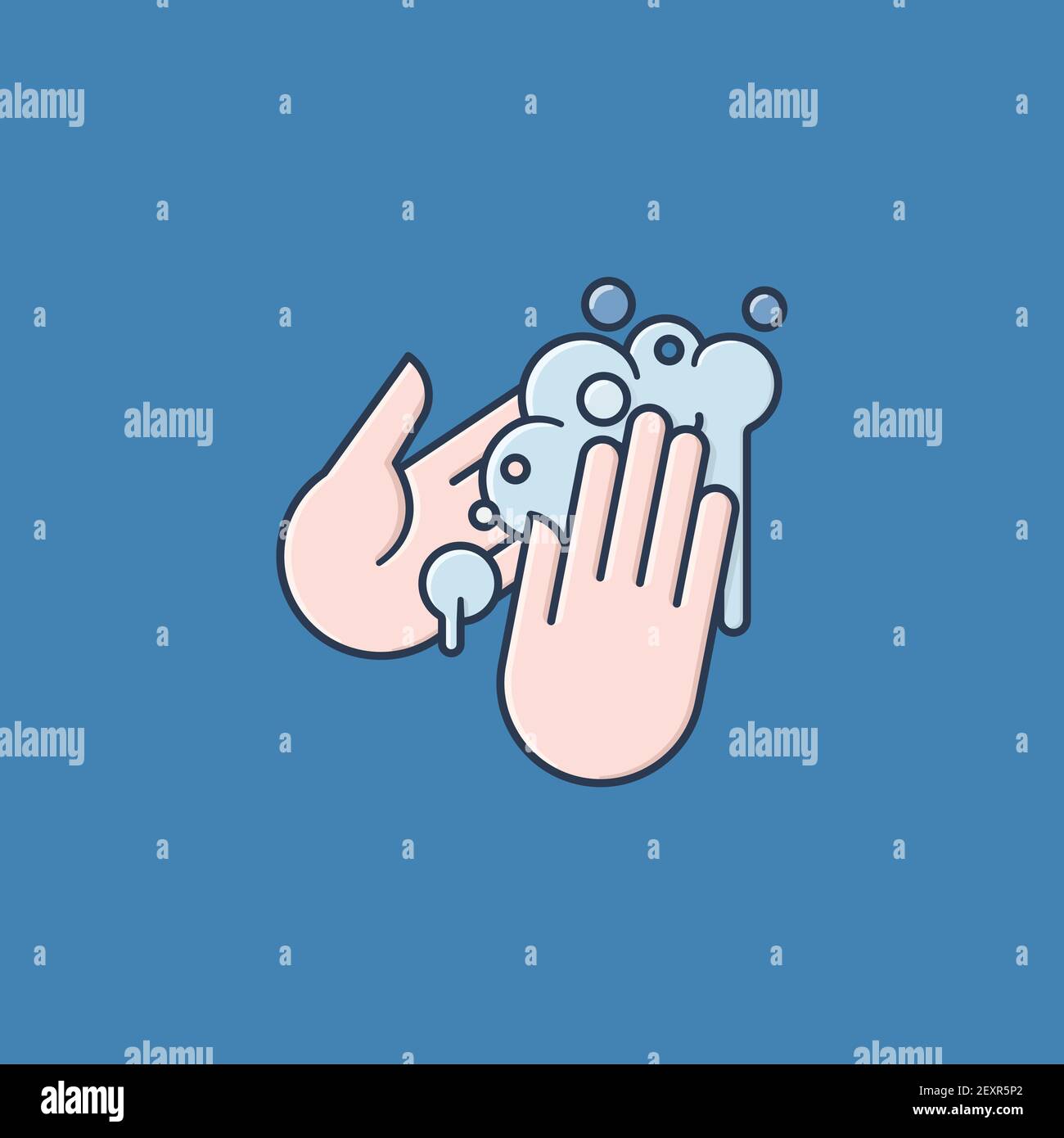 Lavage des mains avec un vecteur de savon moussant pour le lavage des mains Le 15 octobre Illustration de Vecteur