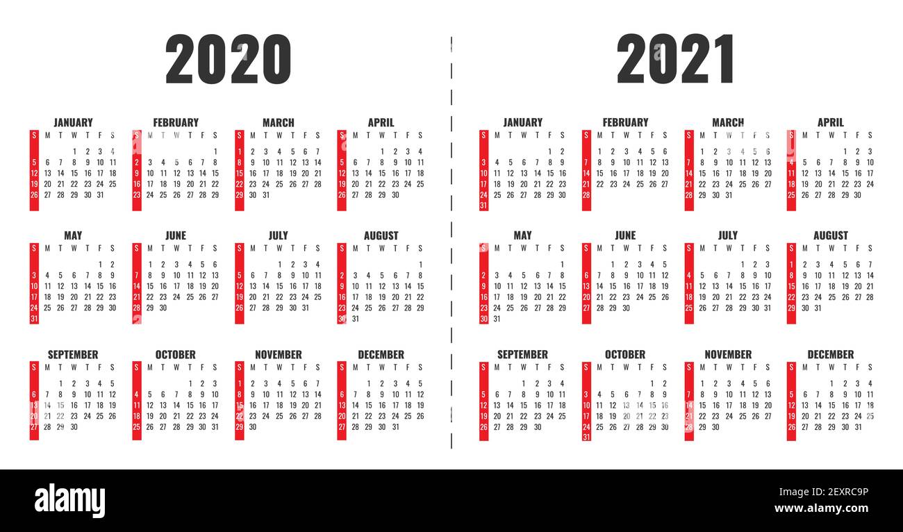 Année civile 2019 2020. Planificateur vectoriel, modèle de calendrier de bureau. Illustration du mois et de l'année, du jour et de la semaine du calendrier Office Illustration de Vecteur