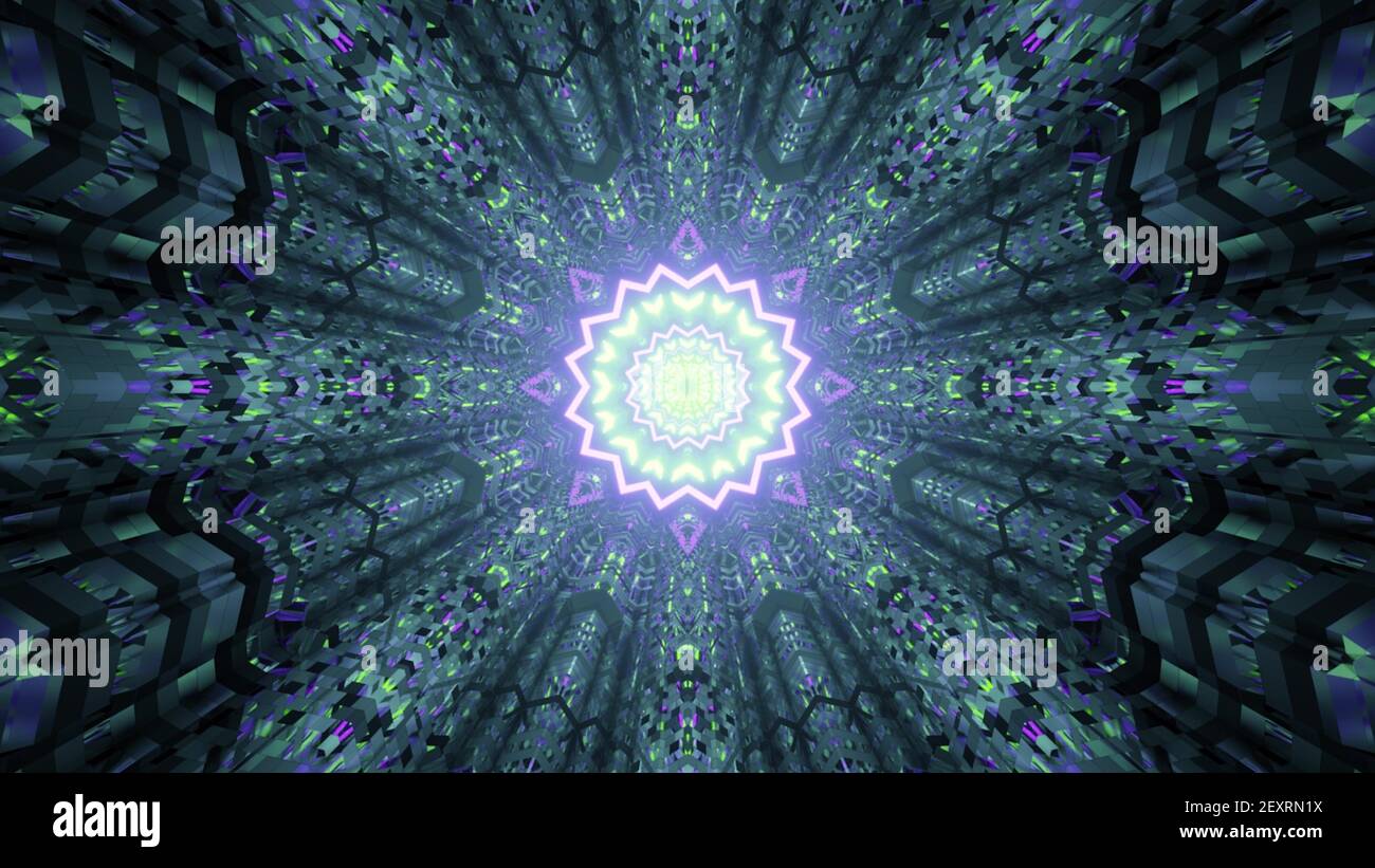illustration 3d d'un tunnel sans fin abstrait Banque D'Images