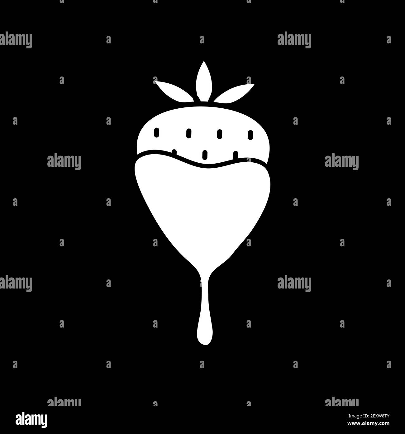 Icône de glyphe en chocolat fondu en mode foncé Illustration de Vecteur