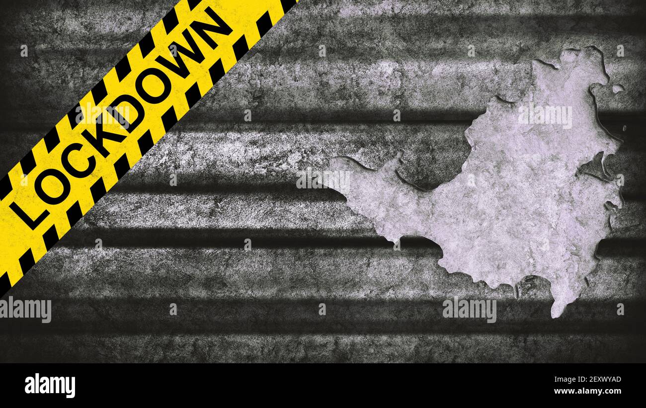 LockDown Saint Martin carte, coronavirus, fond de quarantaine d'éclosion Banque D'Images